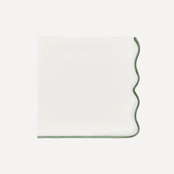 Serviette en lin festonnée