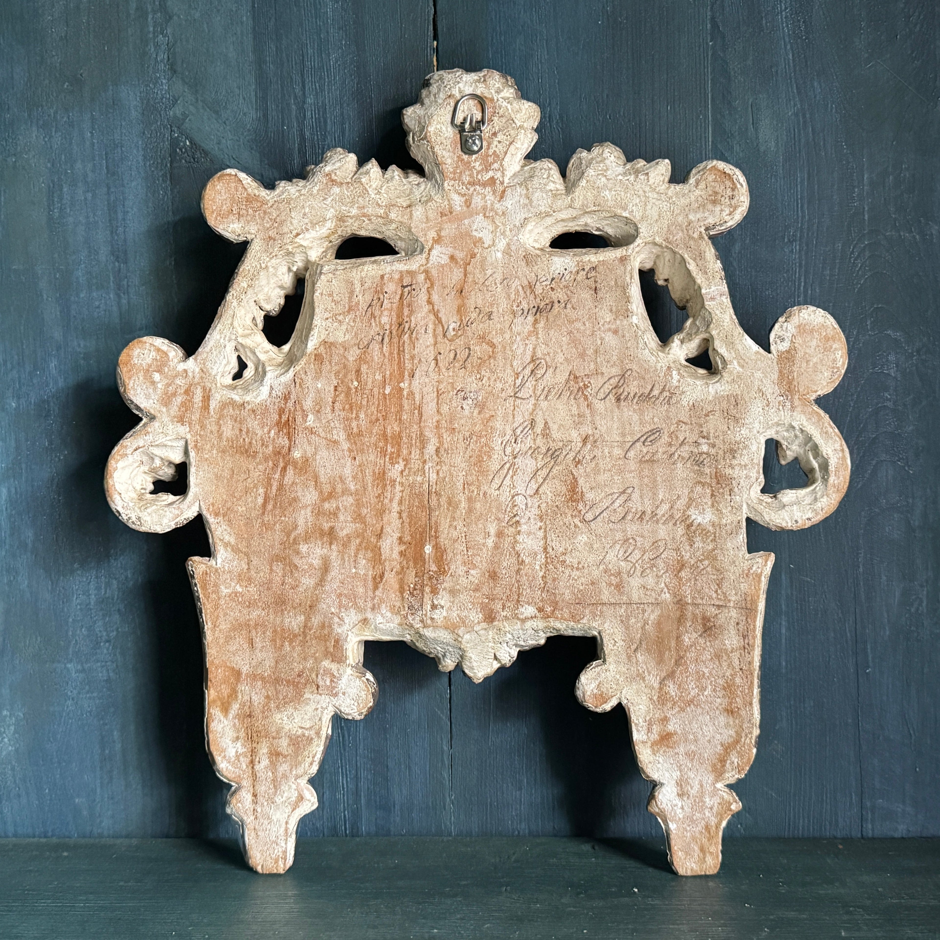 Cadre baroque italien signé du XIXe siècle avec document ancien