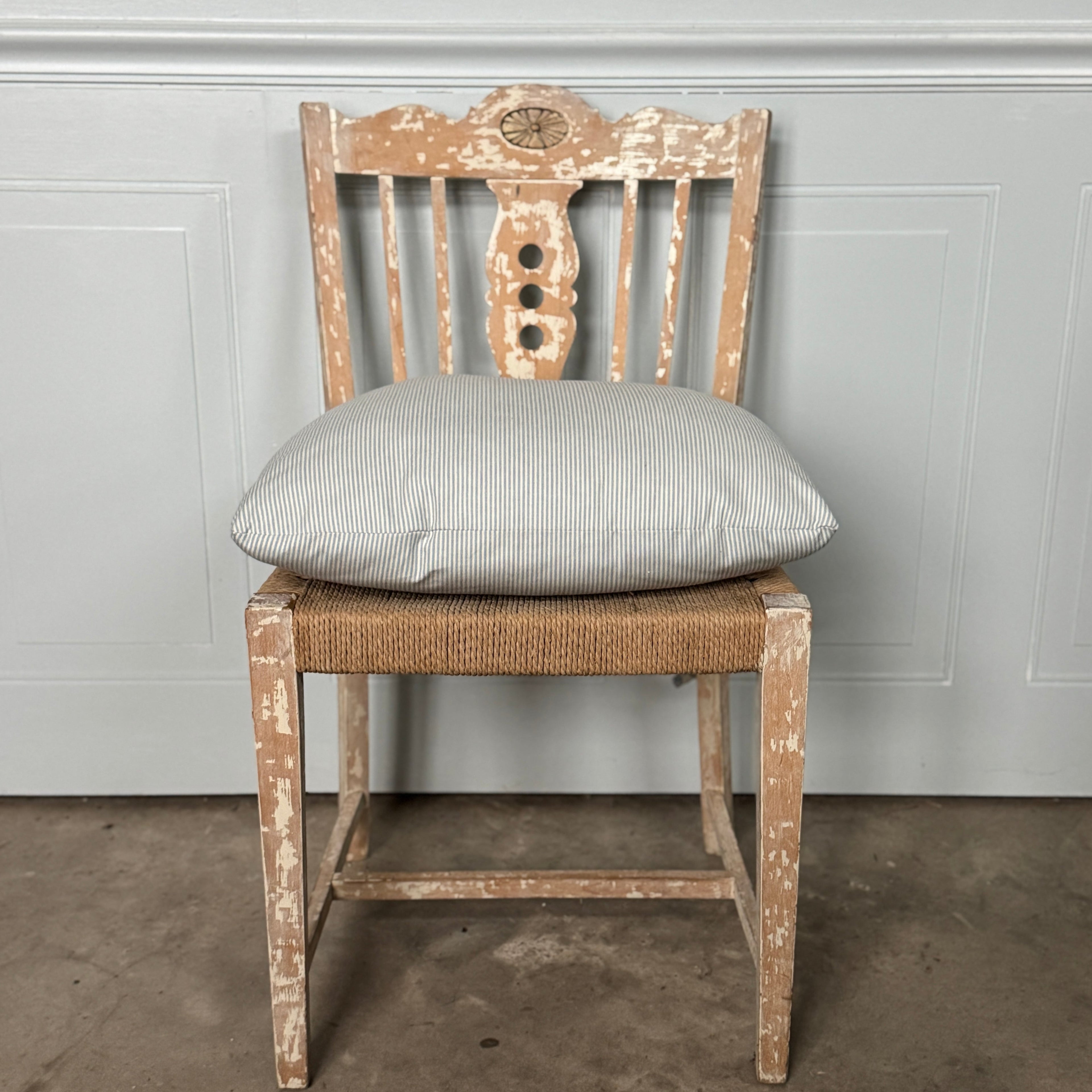 Chaises suédoises à assise en jonc, lot de 4, vintage, années 1950