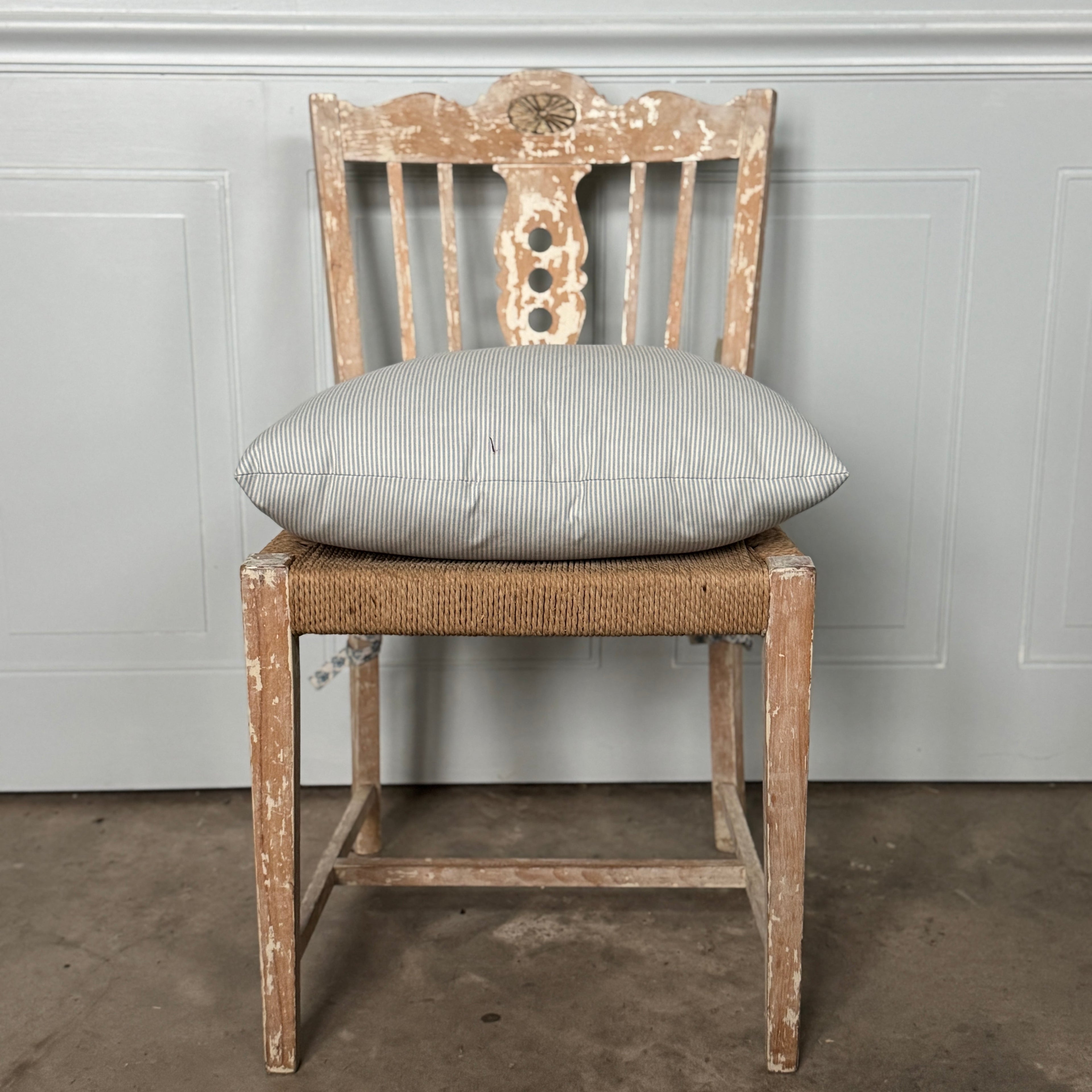 Chaises suédoises à assise en jonc, lot de 4, vintage, années 1950