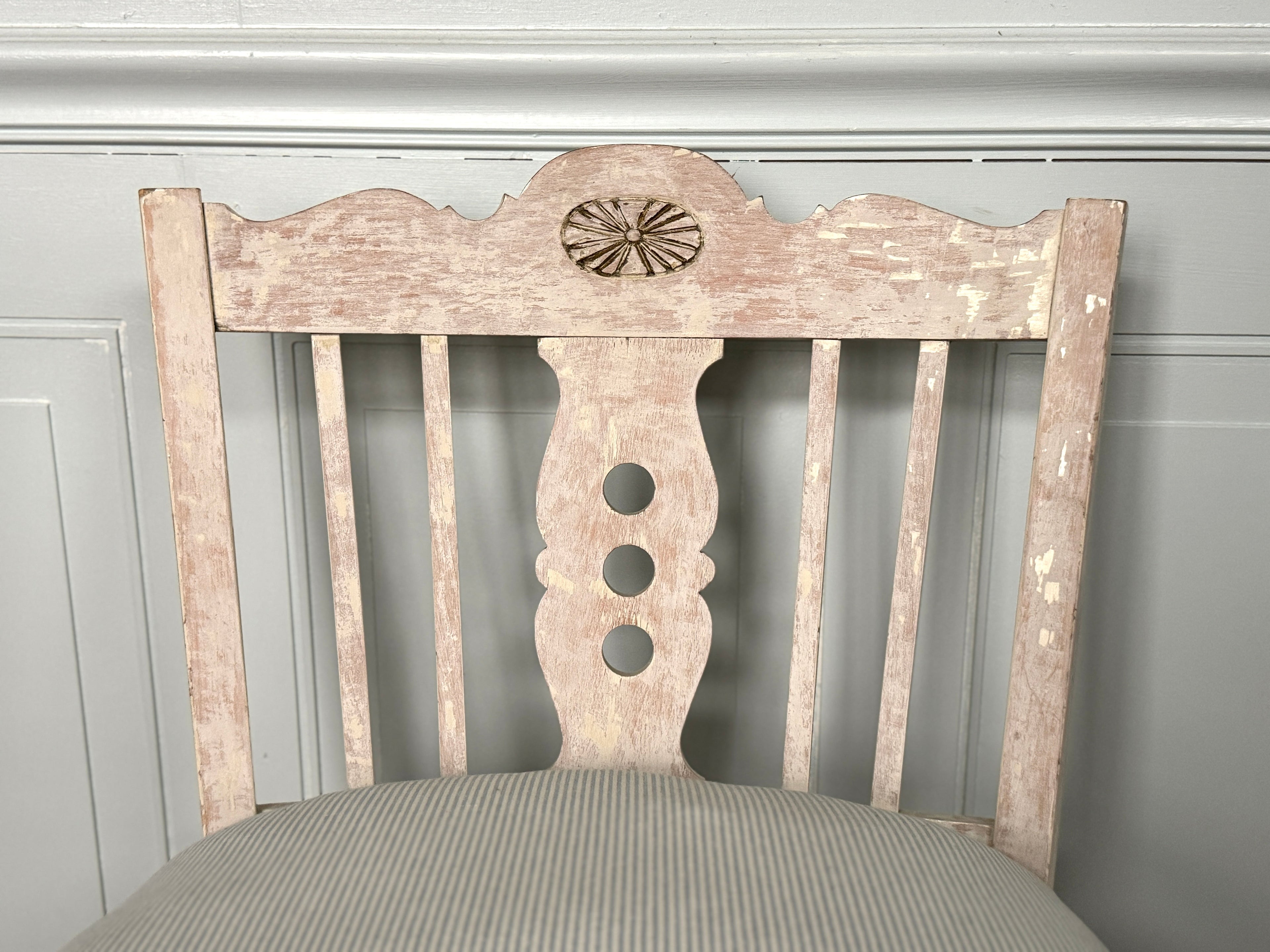 Chaises suédoises à assise en jonc, lot de 4, vintage, années 1950