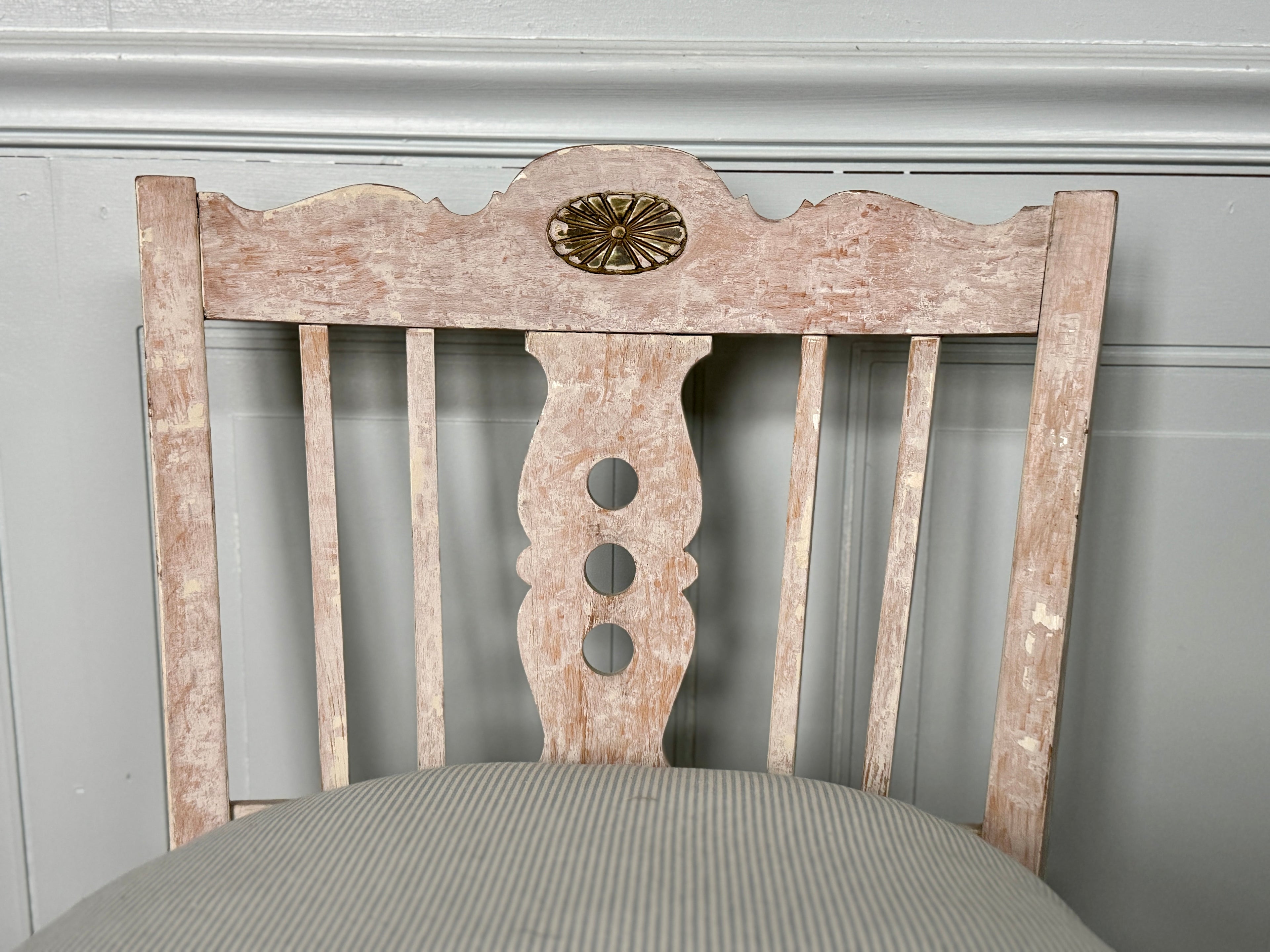 Chaises suédoises à assise en jonc, lot de 4, vintage, années 1950