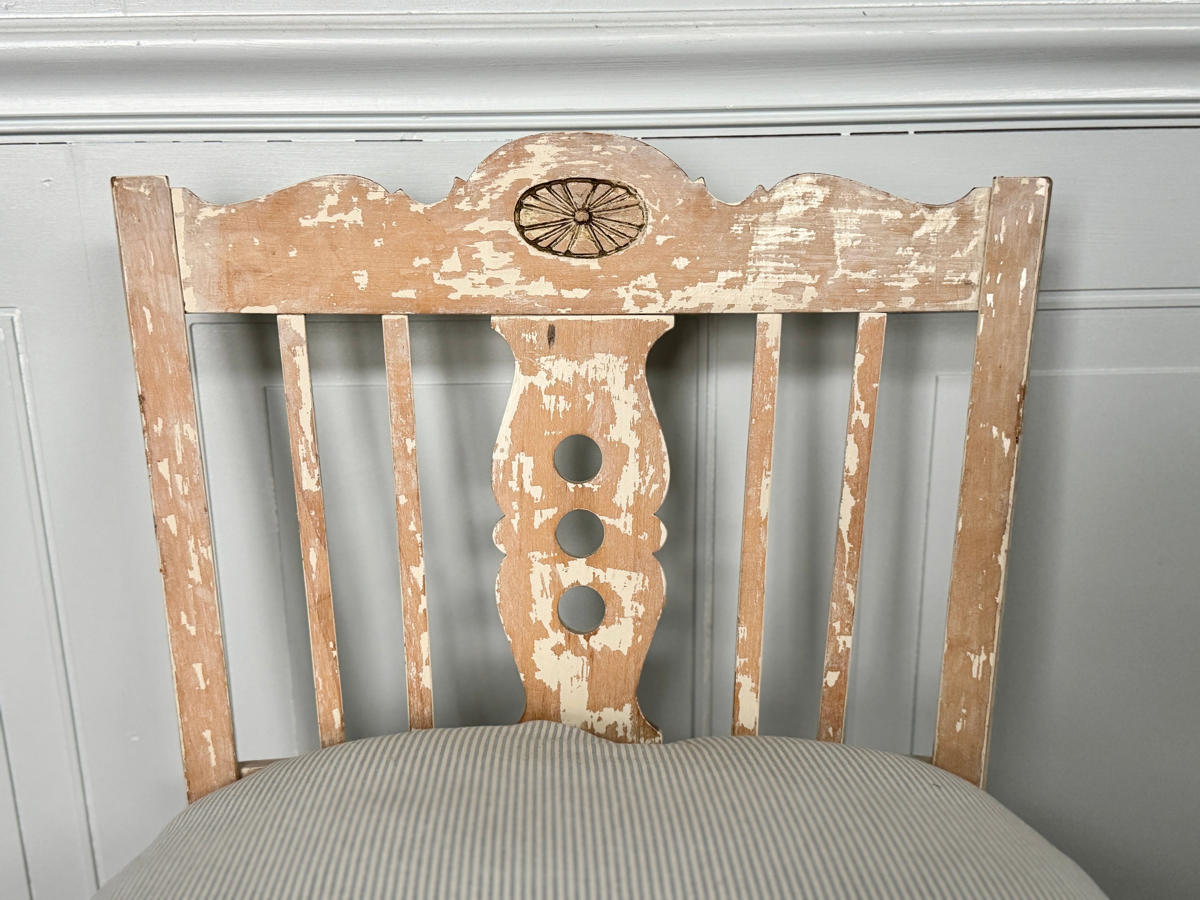 Chaises suédoises à assise en jonc, lot de 4, vintage, années 1950