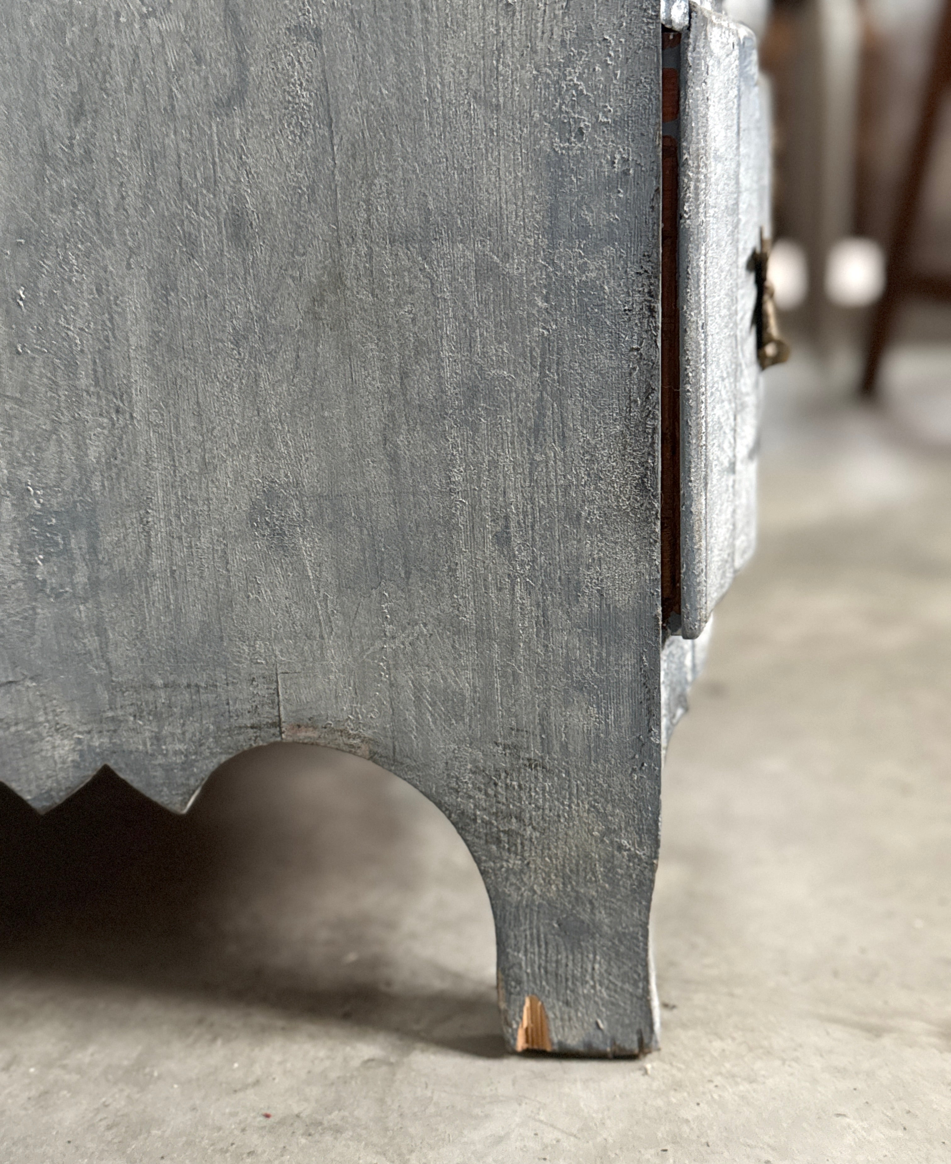 Superbe commode baroque suédoise bleue des années 1880 en finition d'origine