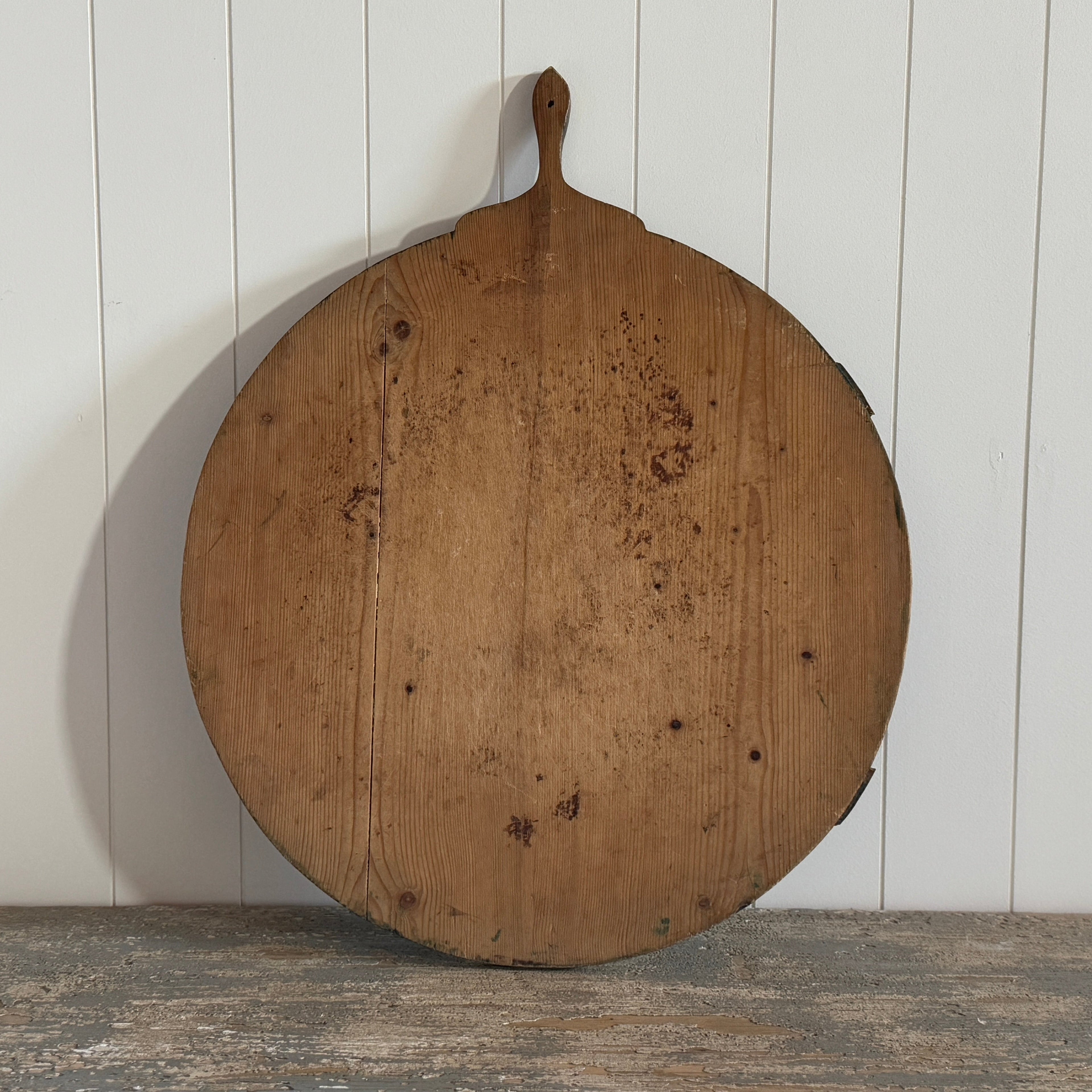 Superbe planche à pain antique bleu de Prusse