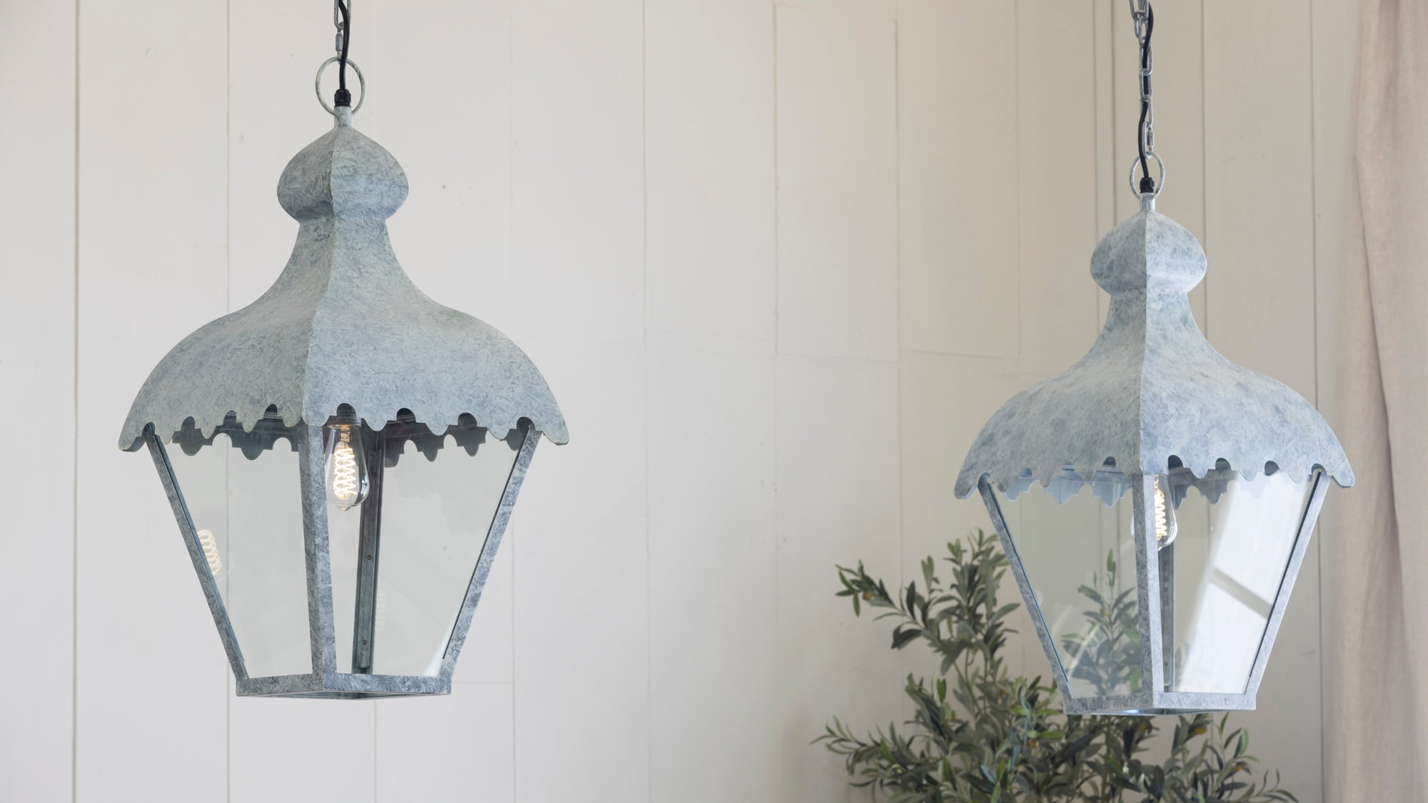 Lanterne Marais en finition zinc français