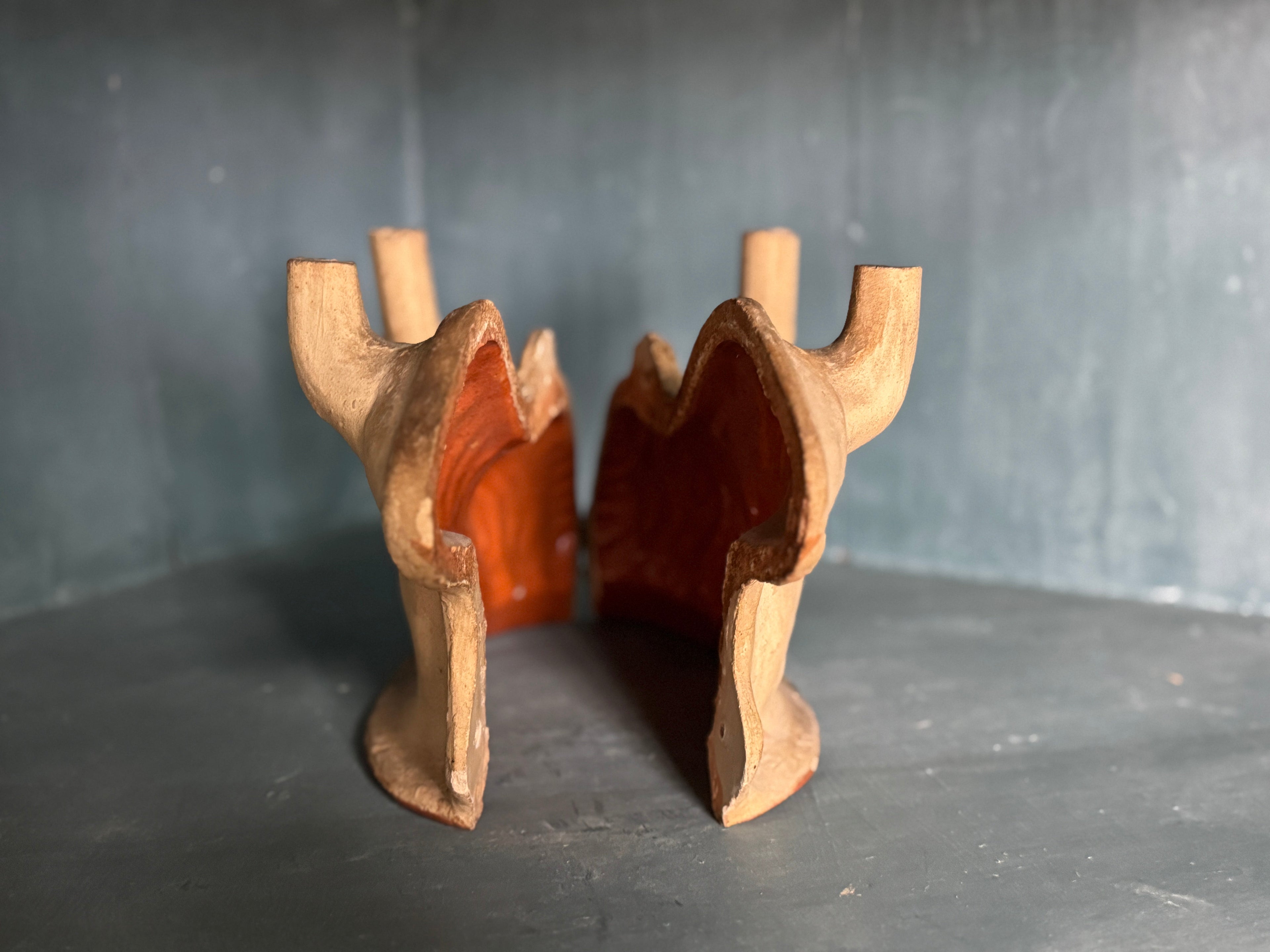 Moule à gâteau d'agneau en terre cuite antique français