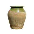 Pot Biot espagnol vintage avec glaçure vert olive
