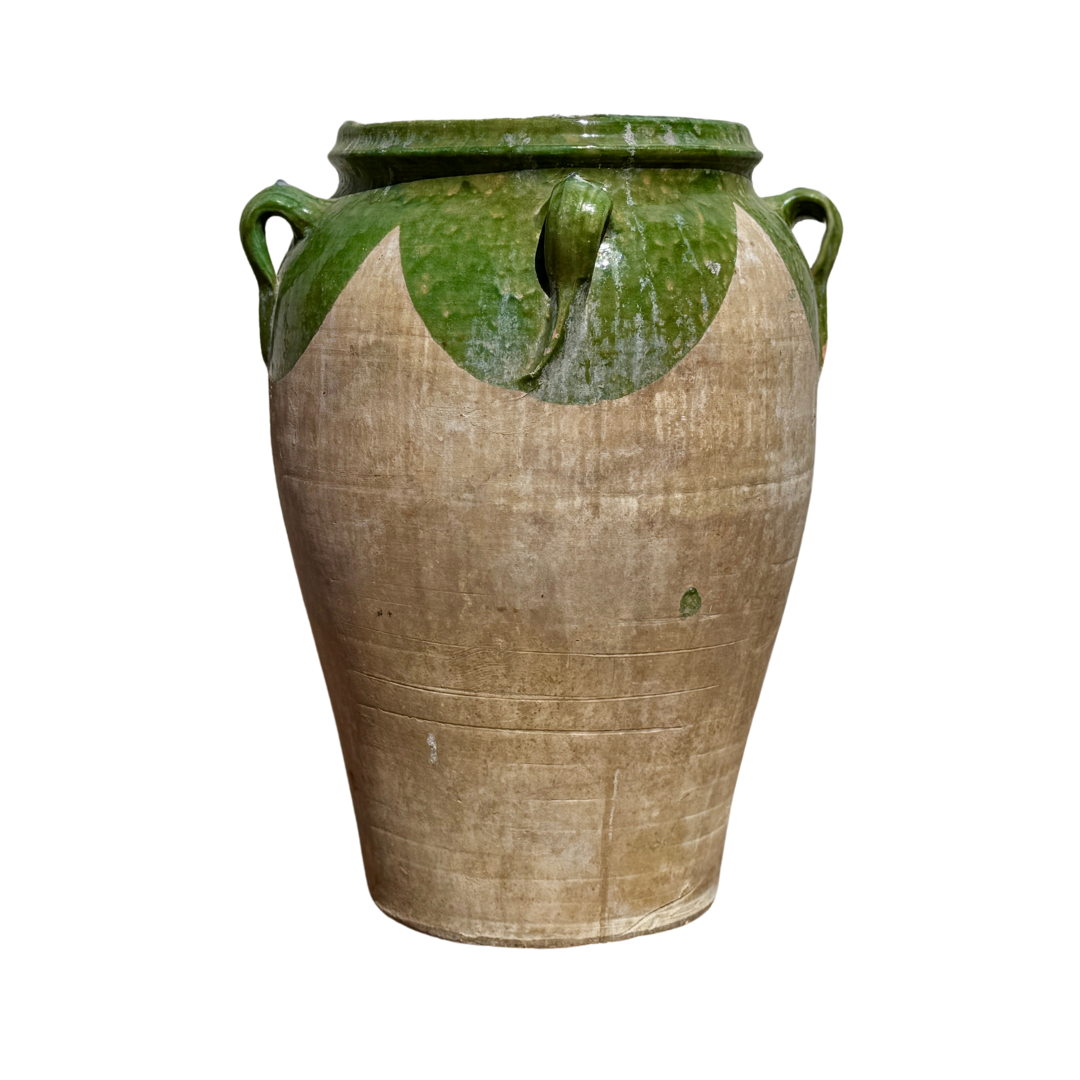 Huile d'olive espagnole vintage avec glaçure vert jade
