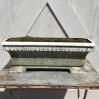 Jardinière ancienne française en zinc lavé vert