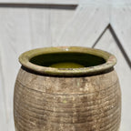 Pot à huile d'olive espagnol vintage avec détails striés