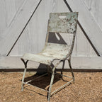 Paire de chaises de jardin anciennes en métal français