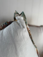 Housse de coussin en lin avec bordure marbrée