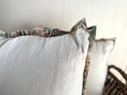 Housse de coussin en lin avec bordure marbrée