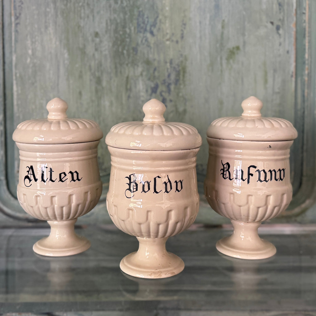 Pots d'apothicaire en céramique italienne vintage