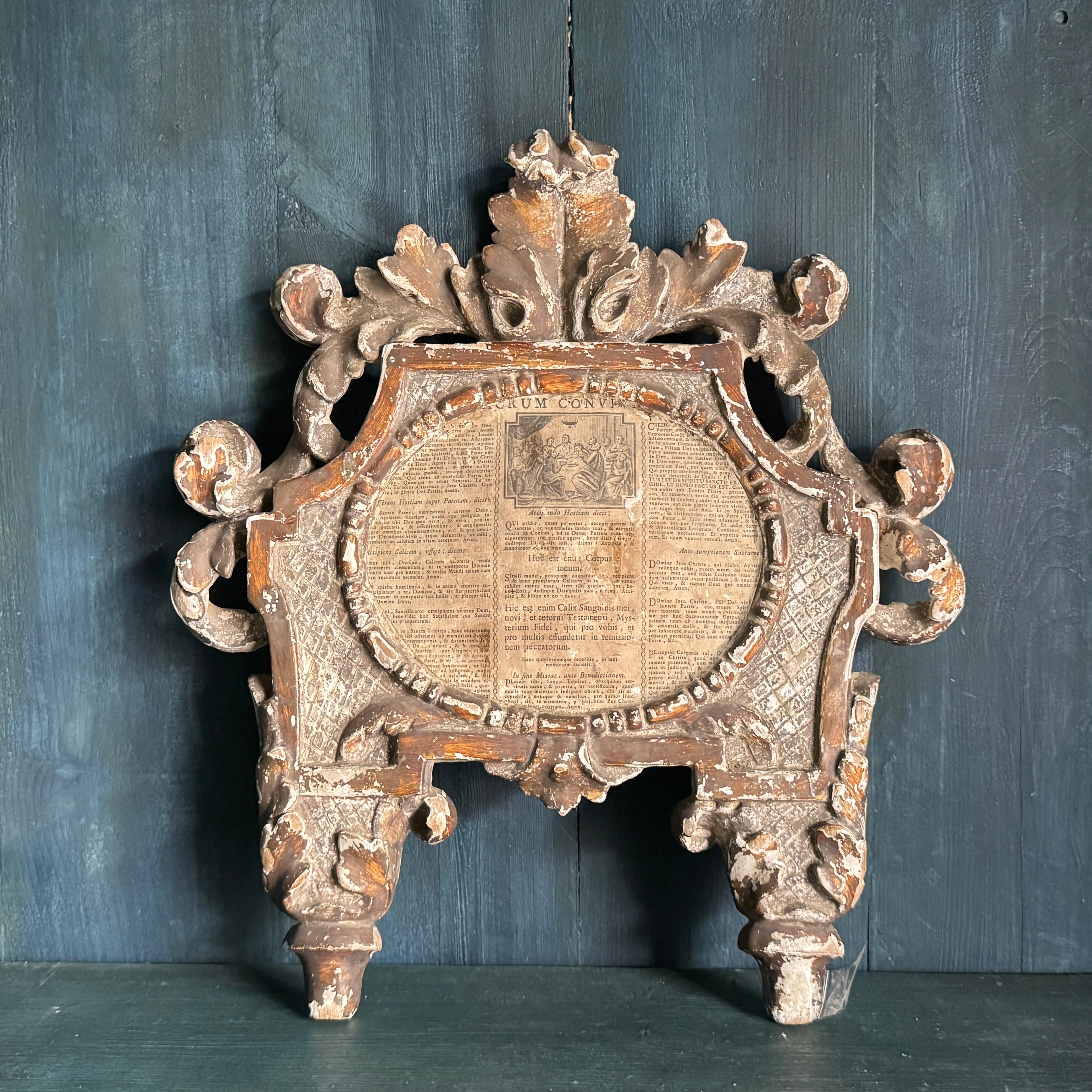 Cadre baroque italien signé du XIXe siècle avec document ancien