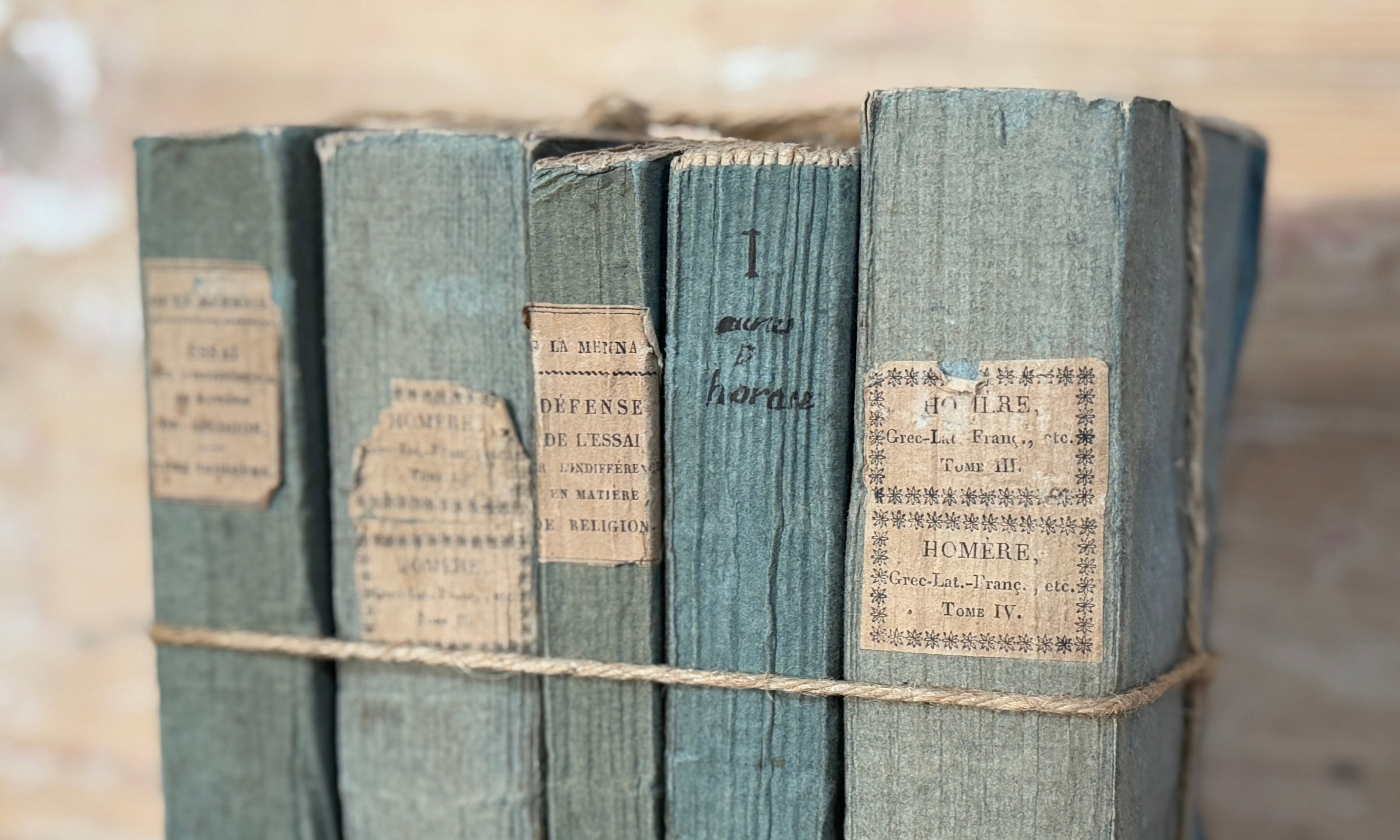 Ensemble de livres bleus panachés anciens
