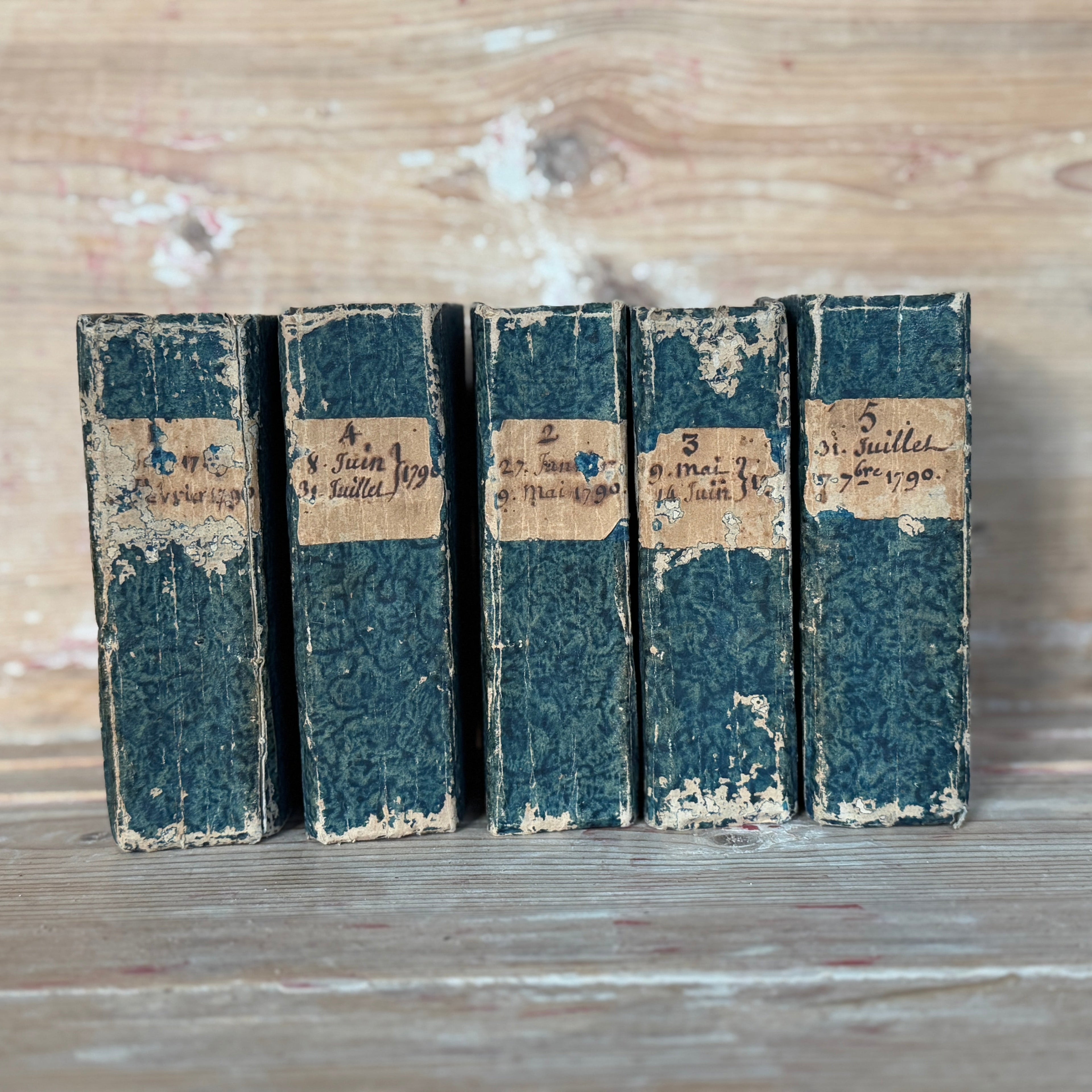 Ensemble de livres bleus prussiens anciens