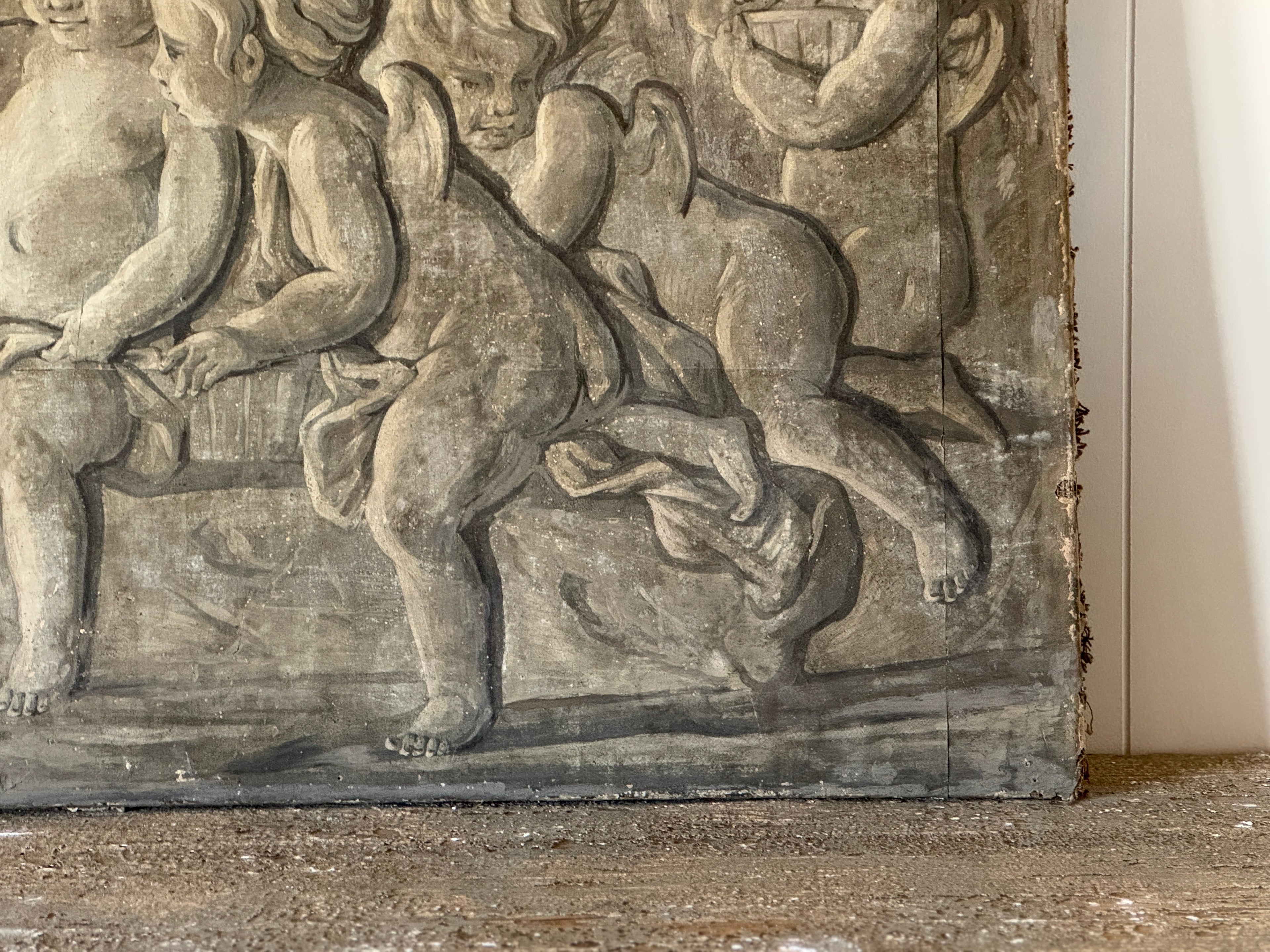 Paire de grisailles peintes des Quatre Saisons d'époque Louis XVI