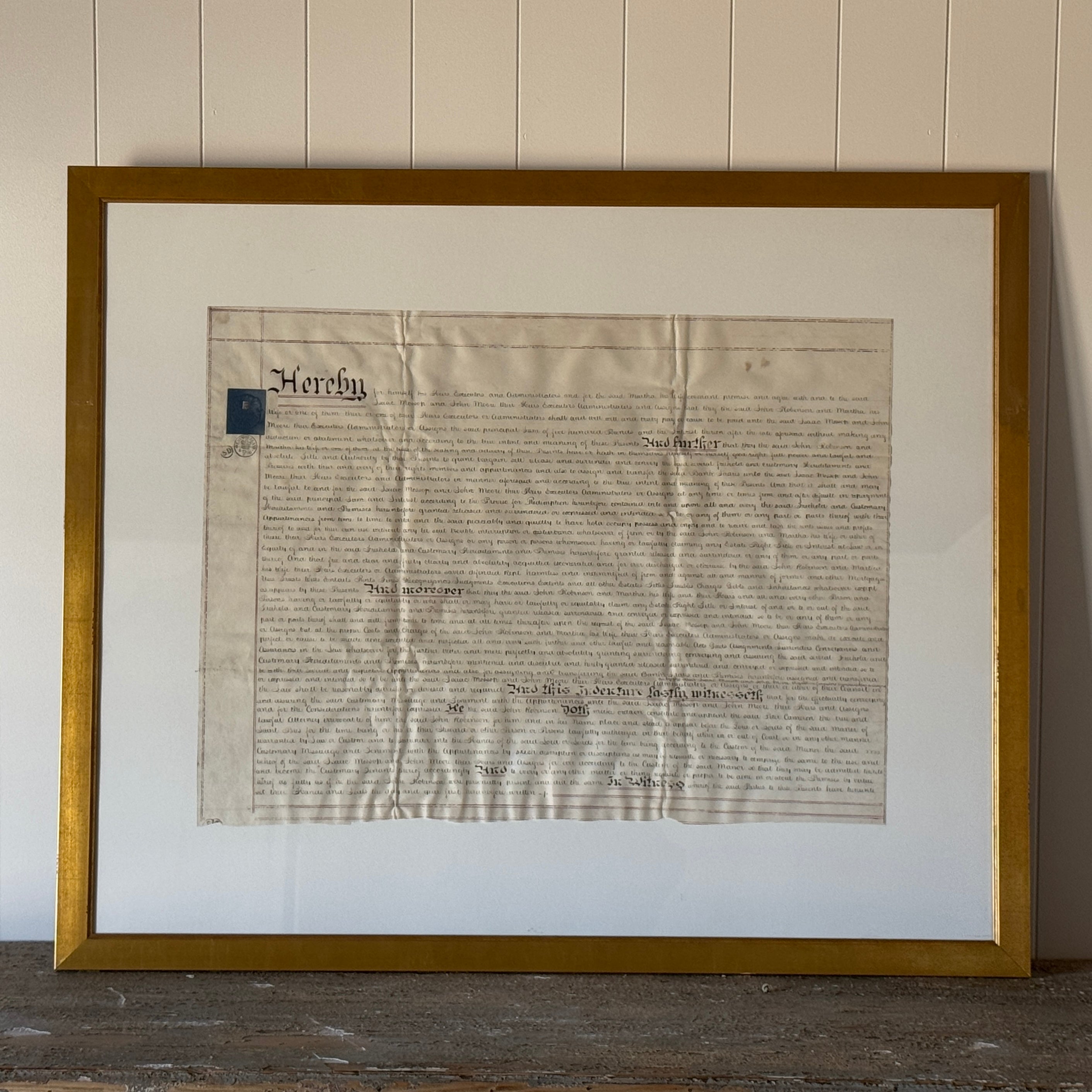 Papier d'acte encadré