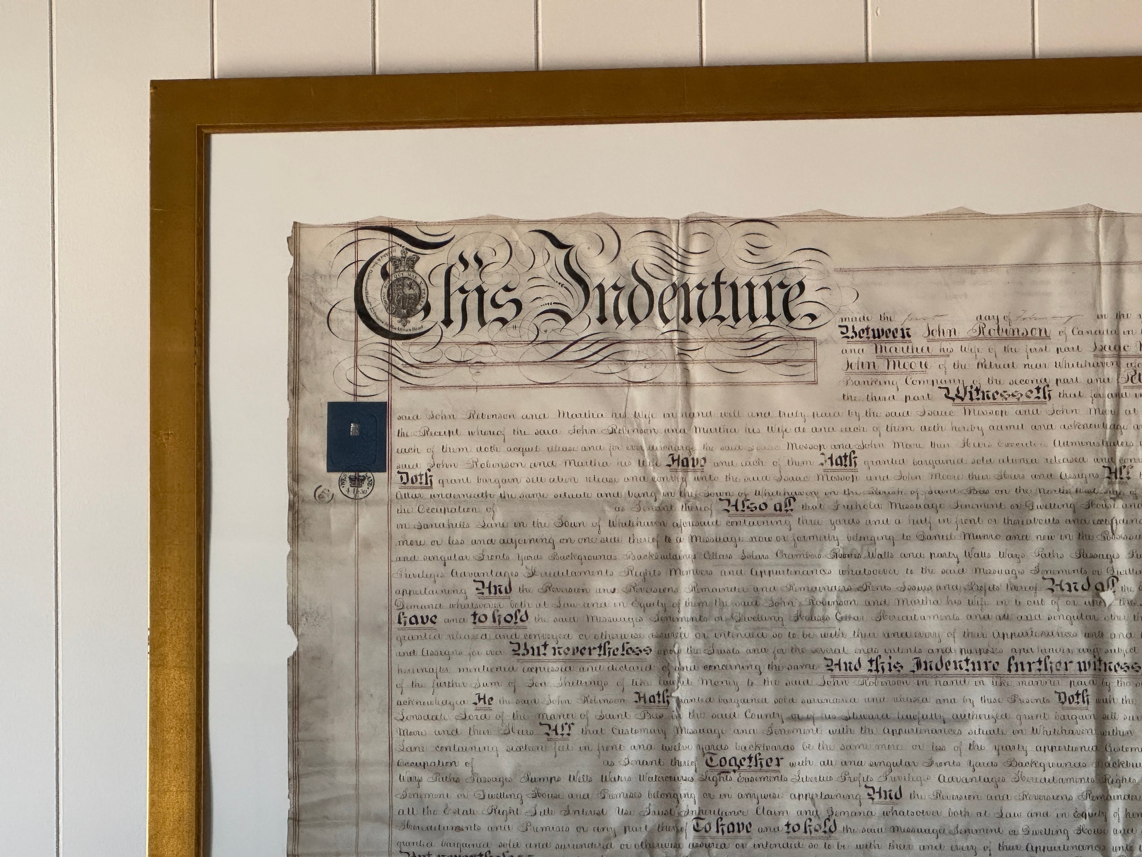 Papier d'acte encadré