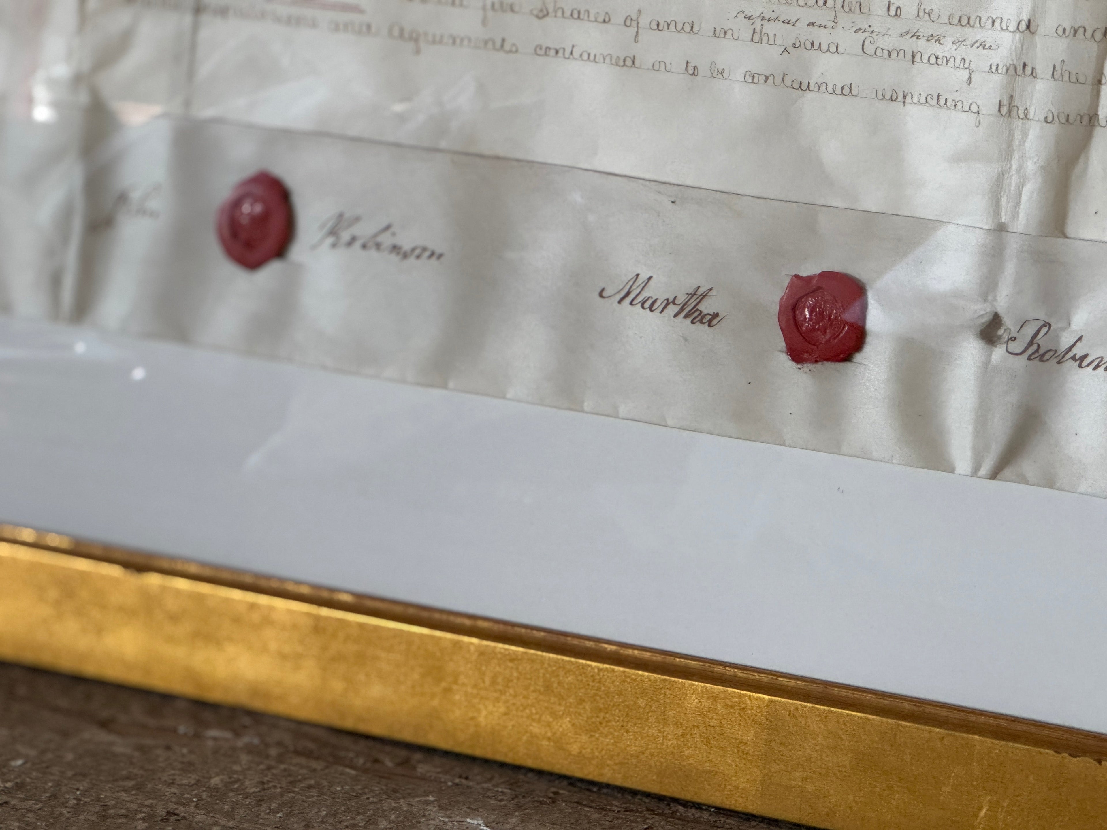 Papier d'acte encadré