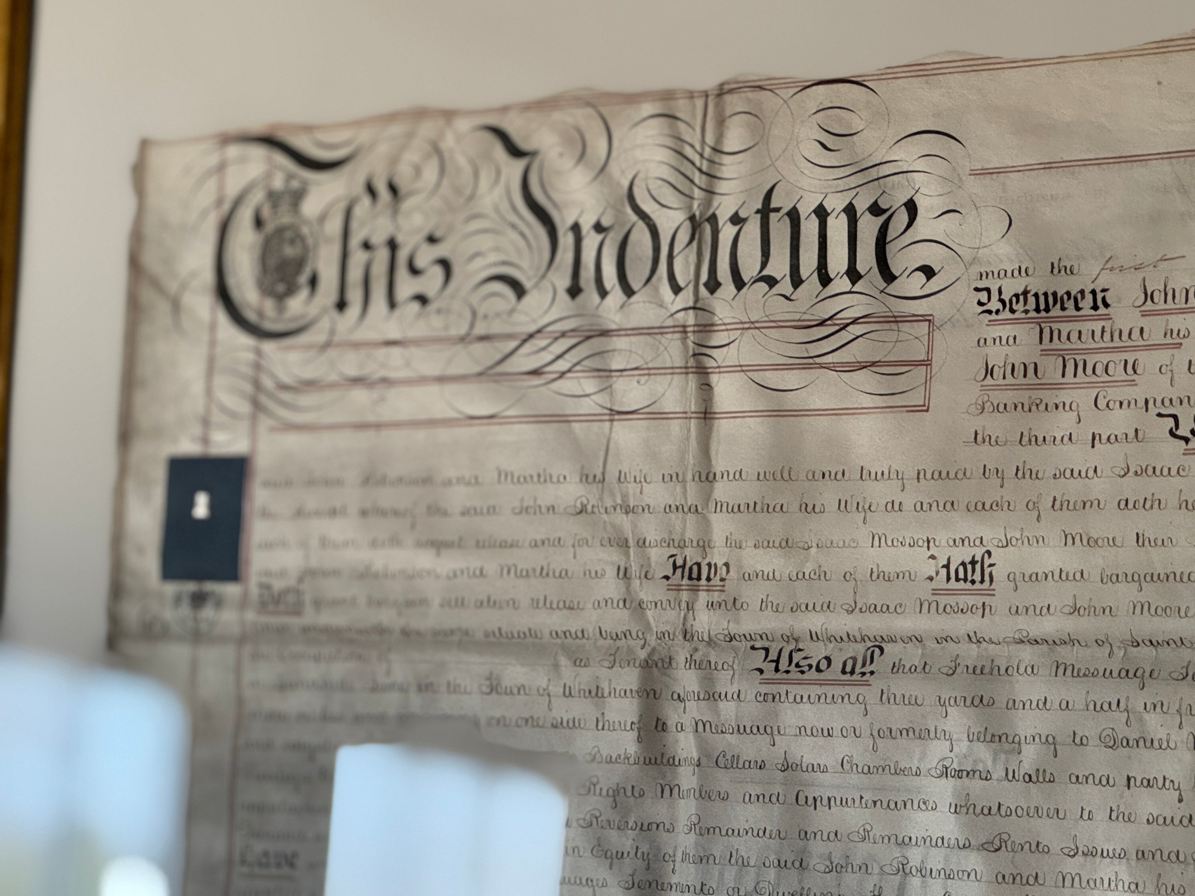 Papier d'acte encadré