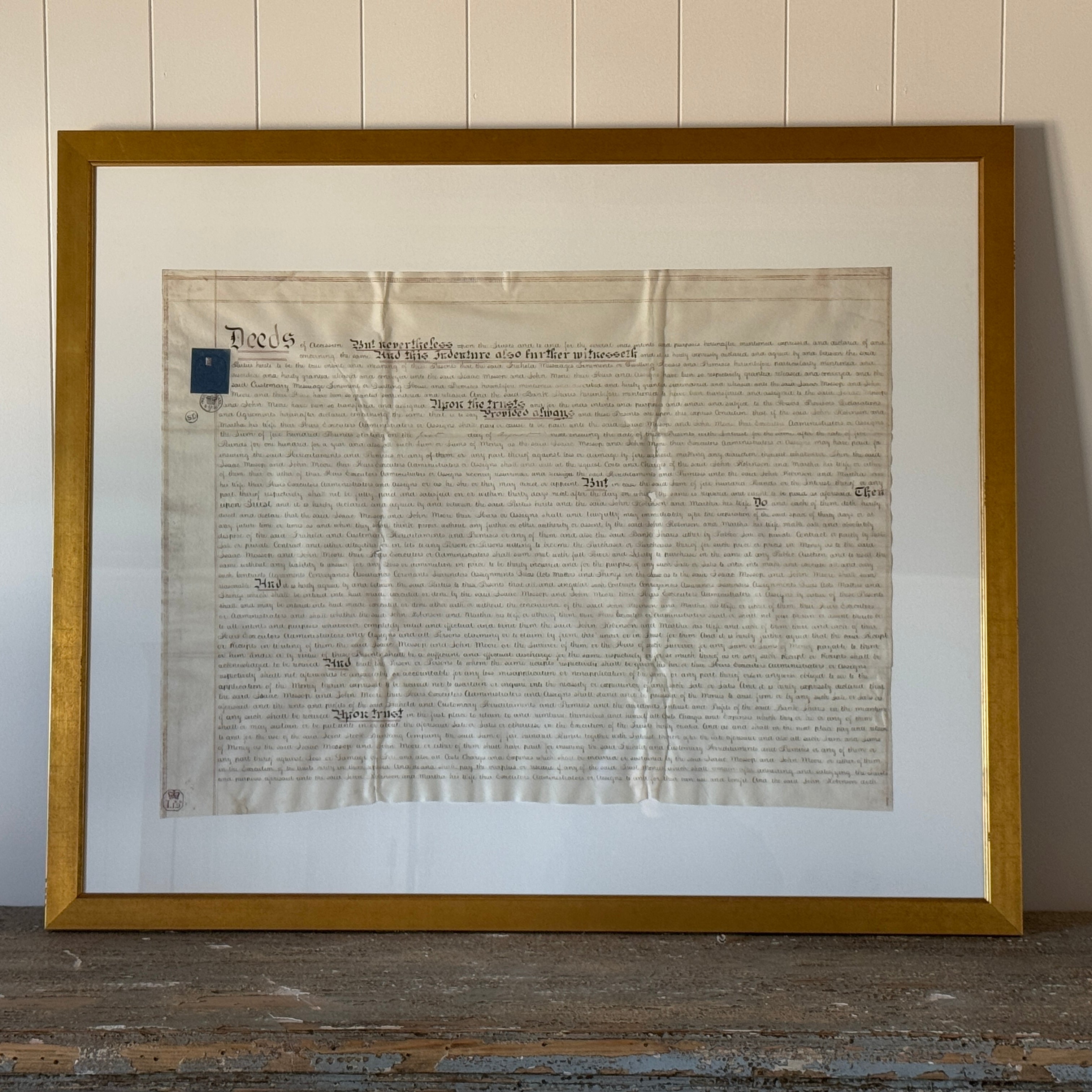 Papier d'acte encadré
