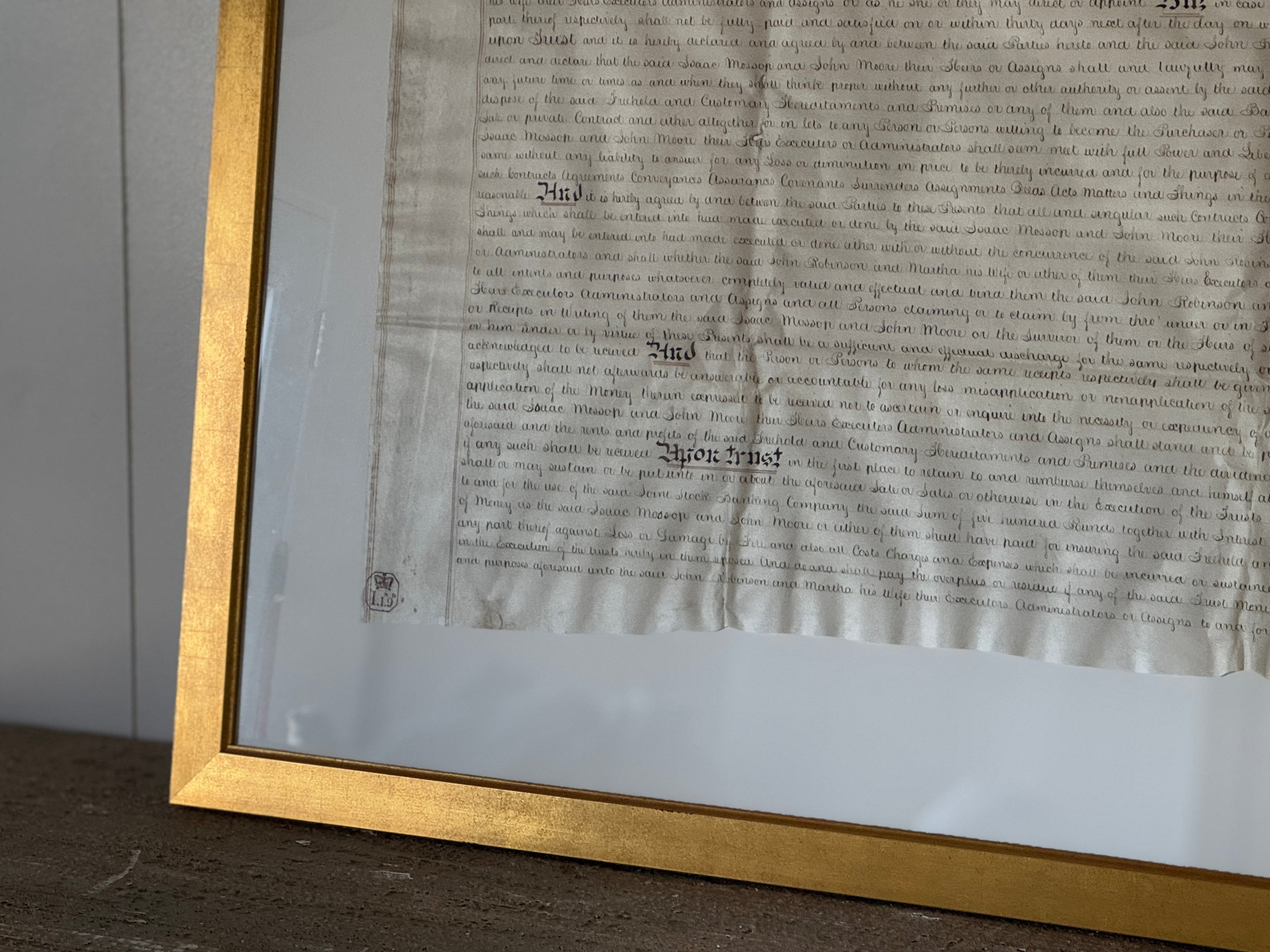 Papier d'acte encadré