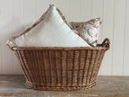 Housse de coussin en lin avec bordure marbrée