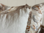 Housse de coussin en lin avec bordure marbrée