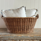 Housse de coussin en lin avec bordure marbrée