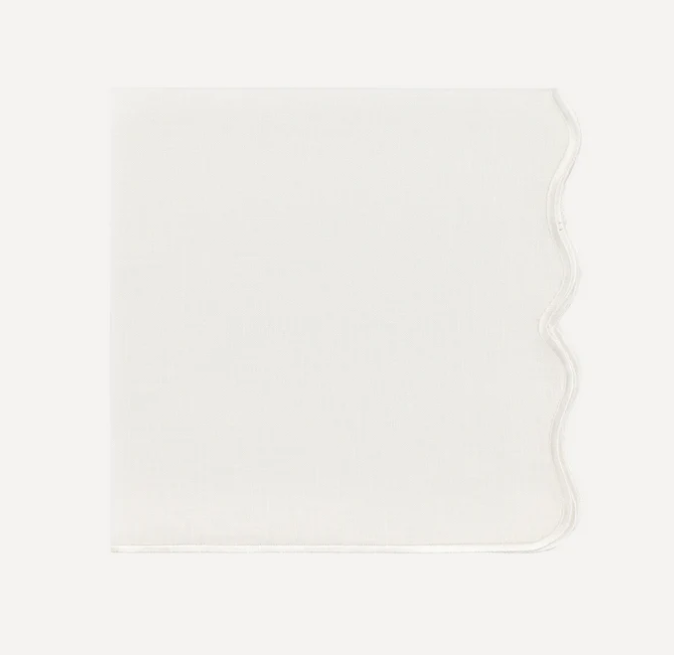 Serviette en lin festonnée