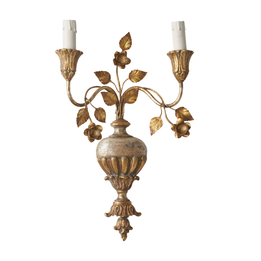Applique belge antique de charme dorée, simple