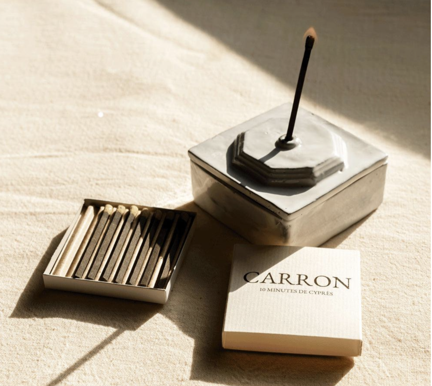 Coffret d'allumettes d'encens Paris avec encensoir par CARRON