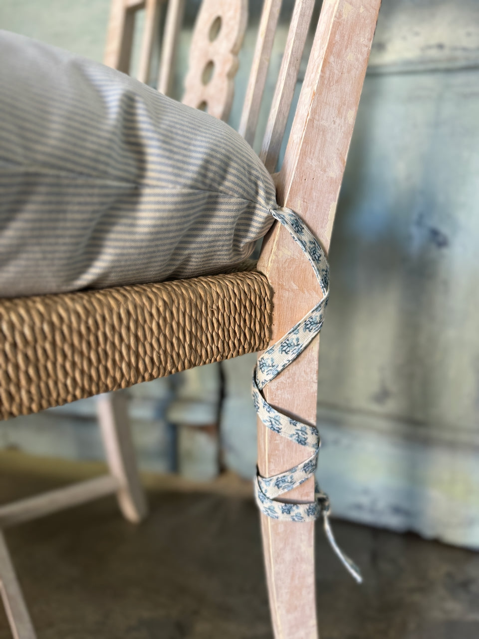 Chaises suédoises à assise en jonc, lot de 4, vintage, années 1950